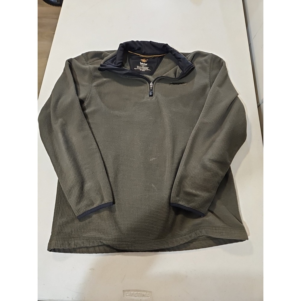 Timberland Waffle Fleece 1/4 Zip Pullover Jacket Mens Tall Medium RN36543 (1310